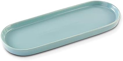 Simple Style Ceramic Sink Tray - Bathroom and Kitchen Cosmetics Dish, Candle and Perfume Tray (Blue) by CosyCorner