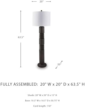 Signature Design by Ashley Fainwell Floor Lamp, Distressed Black, 64-Inch - Image 7