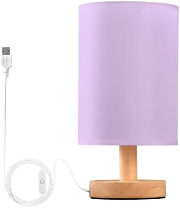 Lilac Pattern Bedside Table Lamp for Bedroom Small Lamps for Nightstand Lamp with Non-Slip Base Desk Reading Lamps for Living Room Dorm Kids Room Office Home by DOMIKING