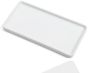 6.4" Porcelain Small Bathroom Narrow Mini Tray - White by VSUINGO-StriveforPerfection