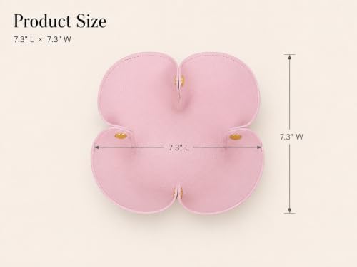 Grained Faux Leather Flower Shaped Valet Tray Large, Blush Pink - Image 4