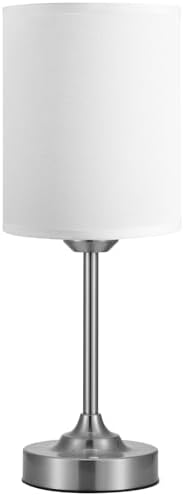 Touch Control Cordlss Table Lamp, USB-C Rechargeable Lamp with Stepless Dimming, 4000mAh Battery Operated Bedside Lamp for Bedroom, Living Room, Night Light & Emergency Lighting, Silver, 1 Pack by KakanuoLightings