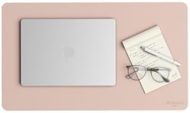 Smead Vegan Leather Desk Pad Mat, Office Desk Mat, Small, Dusty Rose Pink by SMEAD