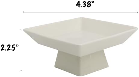 COLLECTIVE HOME - Ceramic Jewelry Tray, Decorative Geometric Jewelry Dish, Luxurious Trinket Tray with High Base, Birthday Mother's Day for Women (Square Glossy) - Image 2