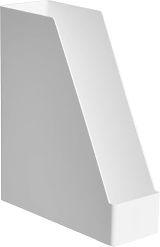 Amazon Basics Rectangular Plastic Desk Organizer, Magazine Rack, White, 2-Pack Temp - Image 5