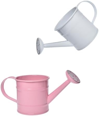 Decorative Mini Tin Watering Can - 0.05Gal Cute Metal Jug for Hand Crafts,Garden-Theme Parties,Plant Pots, Home Decor,Housewarmings, Fun Birthday Gift for Girls and Boys (P/W, S) by TAKMA