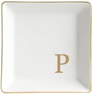 Fmeida Personalized Jewelry Dish Tray with Initial, Gifts for Women Bride by Fmeida