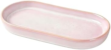 Glossy Pink Ceramic Bathroom Tray, Small Vanity Organizer Dish by SHIIANN