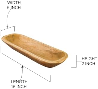 Serene Spaces Living Rectangular Natural Wood Tray – Elegant Centerpiece & Versatile Organizer for Home, Office, Event Decor, 16" Long & 6" Wide, Pack of 8 - Image 5