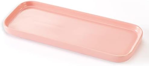 Ceramic Bathroom Tray,Kitchen Sink Organizer Tray,Cosmetics Holder (Pink) by CosyCorner