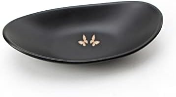 Black Ring Dish Centerpiece Jewelry Tray Key Tray Organizer for entryway, Dresser Decor Key Dish Jewelry Bowl Decorative Dish (Big Oval) by WELOCMETOBINOSTER