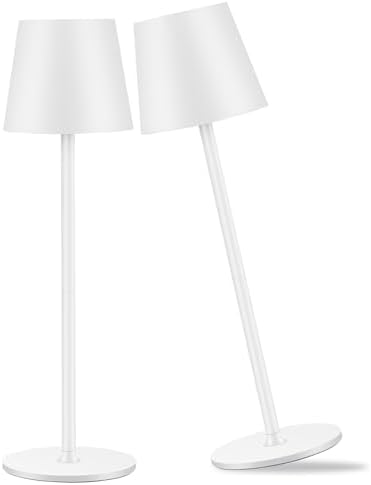 2 Pack Cordless Table Lamp,Portable LED Desk Lamp, 6000mAh Battery Operated, 3 Color Stepless Dimming Up, for Restaurant/Bedroom/Bars/Outdoor Party/Camping/Coffee Shop Night Light by Zoeger