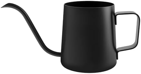 12oz/350ml Stainless Steel Plant Watering Pot,Small Watering Can for Indoor Plants,Mini Watering Can with Long Mouth & Ergonomic Handle for Indoor House Plants Flower Bonsai Outdoor Garden(Black) by Unknown
