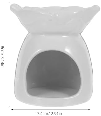 White Ceramic Leaf Essential Oil Burner Tea Light Holder - Image 2
