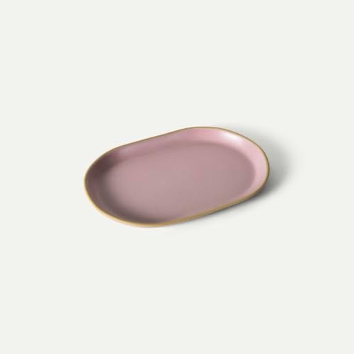 Mora Ceramic Decorative Tray - 10.6in Dish for Jewelry, Soap Dispenser, Perfume, Makeup, Accessories, Candle, in the Bathroom Vanity, Bedside, or Kitchen Counter. Cute Organizers - Dawn by MORA
