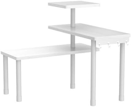 JayRex 3-Tier Bathroom Countertop Corner Shelf Organizer, White - Image 5