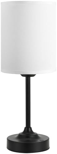 Touch Control Cordlss Table Lamp, USB-C Rechargeable Lamp with Stepless Dimming, 4000mAh Battery Operated Bedside Lamp for Bedroom, Living Room, Night Light & Emergency Lighting, Black, 1 Pack by KakanuoLightings