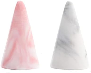 Leadigol Ceramic Cone Shape Finger Ring Holder Single Ring Display Support Holder Decorative Display Stands Marble Decor Jewelry Display Stand Ring Storage Rack by Leadigol