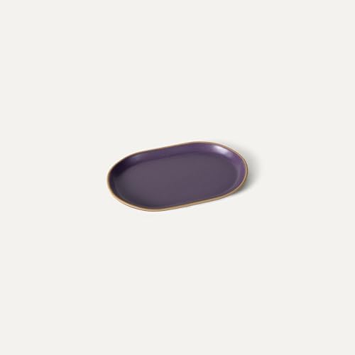 Mora Ceramic Decorative Tray - 9.4in Dish for Jewelry, Perfume, Makeup, Accessories, Candle, in the Bathroom Vanity, Bedside, or Kitchen Counter. Cute Organizers - Nebula by MORA
