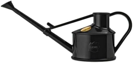 Indoor Plastic Watering Can | The HAWS Langley Sprinkler - One Pint | Pot Waterer | Fine Spray Rose | Recycled - Black by BonsaiOutlet