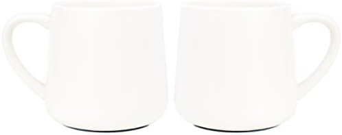 Bosmarlin Glossy Ceramic Coffee Mugs Set of 2, Tea Cup for Office and Home, 18 oz, Suitable for Dishwasher and Microwave(White, 2) by Bosmarlin