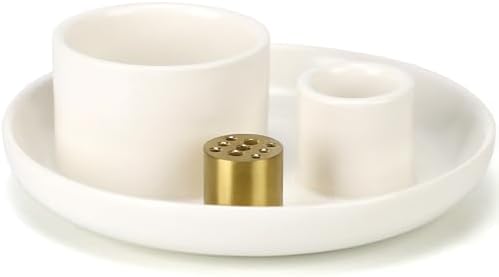 Sage Holder for Burning with Incense Stick Holder, All in One Ceramic Holder for Meditation and Room Home Decor by Unknown