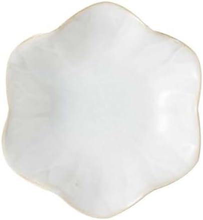 Teensery Ceramic Jewelry Dish Lotus Leaf Shape Jewelry Tray Decorative Trinket Plate Small Sauce Bowl Desktop Organizer for Earring Ring Bracelet Necklace, 1 Piece (White) by Teensery