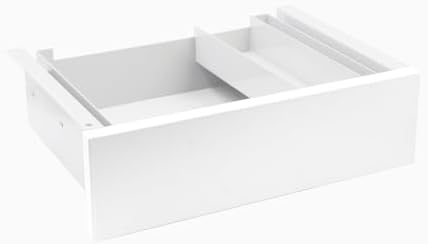 Desky Minimal Under Desk Drawer – Slim Pull-Out Metal Storage Organizer for Sit-Stand Desks, Smooth Glide, Space-Saving Design, Easy Mount, White & White Frame by Desky