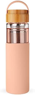 Pinky Up Dana Travel Infuser Mug with Silicone Sleeve, Double Walled Insulated Travel Tumbler with Loose Leaf Tea Strainer, Travel Coffee Mug, Perfect for Iced Coffee, 16 oz, Coral - Image 6