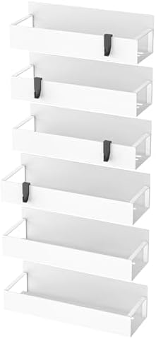 HuggieGems Metal Magnetic Spice Rack for Refrigerator White, 6 Pack - Image 6