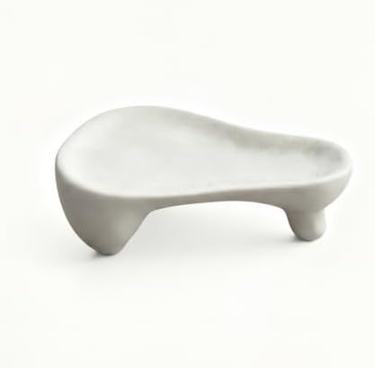 Small Item Catch-All Tray for Rings and Keys, Geometric Ceramic Organizer Dish with Raised Edges, Modern Minimalist Decor for Nightstand or Entryway (Black/White) by Unknown
