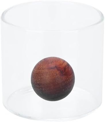 GALPADA Borosilicate Glass Coffee Cup 150ml Thick Tea Mug with Wooden Handle Single-serve Beverage Container for Home and Office Use by GALPADA