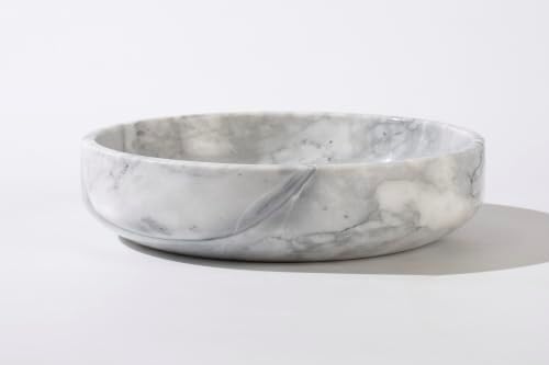 Natural Marble Decorative Bowl - Hand-Polished Stone Catchall Tray for Coffee Table Centerpiece, Entryway Key Holder, Jewelry Dish, Candle Holder & Home Decor Accent by NEAMVCT