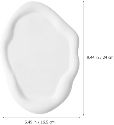 LIFKOME Small Jewelry for Tray Ceramic Fruit Organizer Trinket Key Cake Table Vanity Holder Decor Decorative Ring Snack Watch Serving Plate Photography Platter Dessert Photo Cloud Keys - Image 2