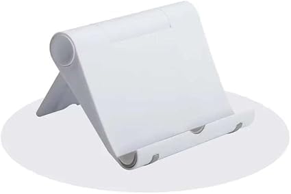 Flexible Foldable Cell Phone Tablet Desk Stand Holder Smartphone Mobile Phone Bracket for Mobilephone Stand (White)