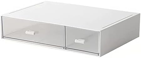 Desk Organizer-Stackable Storage Drawers, Desk Drawer Organizer Perfect For Collection Small Item/Cosmetic Office Supplies - 2 drawers (White) by kulusion