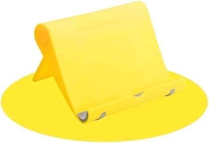 Flexible Foldable Cell Phone Tablet Desk Stand Holder Smartphone Mobile Phone Bracket for Mobilephone Stand (Yellow)