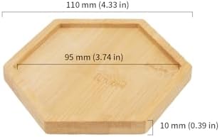 HOIGON 30 Pack Bamboo Coasters, 4 Inch Natural Wooden Coasters, Hexagonal Bamboo Tray Saucer Set for Drinks, Crafts, Succulents - Image 2