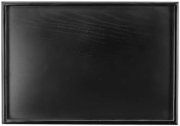 Wooden Serving Tray Rectangular Wood Serving Tray Decorative Platter, 15.8x11 Inch Fit for Home Decor Kitchen Coffee Table Candle Holder, (Black) by YELARXI