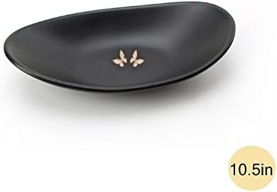 Black Ring Dish Centerpiece Jewelry Tray Key Tray Organizer for entryway, Dresser Decor Key Dish Jewelry Bowl Decorative Dish (Big Oval) - Image 4