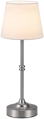 Kakanuo Rechargeable Cordless Table Lamp Silver - 1 Pack 4000mAh Battery Operated Lamp, 3000K Warm Light, Touch Control Stepless Dimming, for Bedside, Dining Table, Home Decor by KakanuoLightings