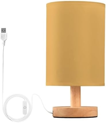 Tangerine Print Bedside Table Lamp for Bedroom Small Lamps for Nightstand Lamp with Fabric Lampshade LED Desk Lamps for Living Room Home Office Dorm Kids Room by DOMIKING