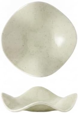 Ceramic Vanity Tray, Irregular Catchall Bowl for Jewelry and Keys, Modern Decorative Accent for Nightstand or Desktop, 7.7 x 7.7 Inches (1 PC) by Unknown