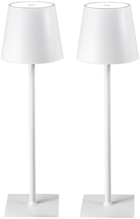 CHLORANTHUS 2 Pack Cordless Table Lamps, 3 Colors Stepless Dimming, 5000mAh Rechargeable Battery LED Desk Lamp for Bedroom/Couple Dinner/Desk/Cafe/Dining Room/Terrace by CHLORANTHUS