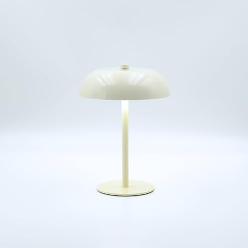 Cordless LED Mushroom Table Lamp, 5200mAh Battery, Dimmable 3 Color, White by JHWDHDTableLamp