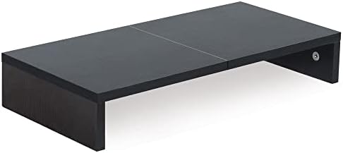 TEAMIX 20 Inch Monitor Stand Riser for Desk, Wood Computer Stand, Black by TEAMIX