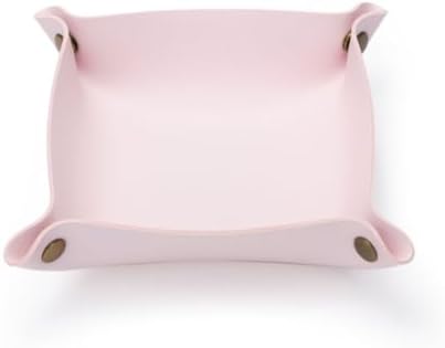 Canvas Storage Tray Cotton Key Catchall Stylish Organizer for Small Items Lightweight Design (Pink,Large) by YONBEN