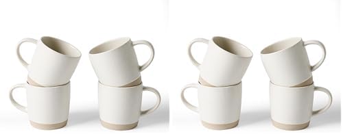 famiware Coffee Mugs Set of 4, Milkyway 13 oz Mug Set, Ceramic Cup Set with Handle for Coffee, Tea, Cocoa, Milk, Matte White (Pack of 2) by Famiware
