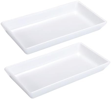 Emibele Jewelry Tray Set of 2, Small Rectangle Ceramic Vanity Tray by Emibele