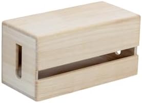 Paulownia Wood Cable Management Box – Handmade Cord Organizer for Power Strips, Chargers & Routers, Minimal Japanese Cable Storage, Made in Japan by Masuda by Unknown